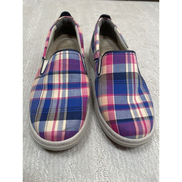 Dansko Belle Madras Plaid Canvas Slip On Pink Blue Comfort Shoes Sz 10 US/41 EU - Picture 10 of 10